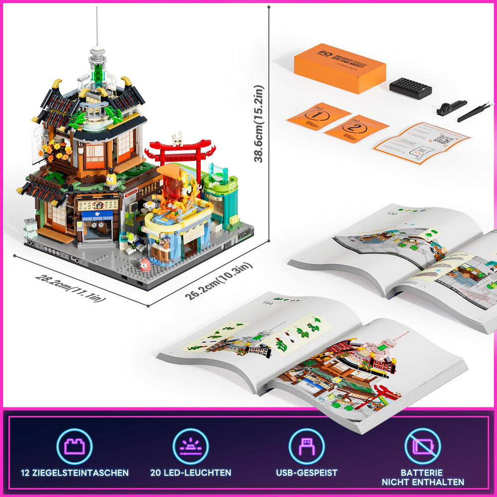 FUNWHOLE collectible minifigs and robots enhance storytelling with neon city characters