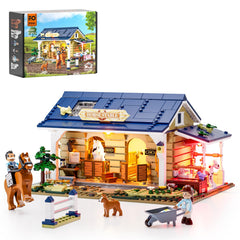 FUNWHOLE Farm Horse-Stable set assembly view highlighting modular design for creative display