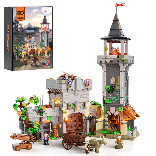 FUNWHOLE Medieval Watchtower exterior highlights authentic architecture for display and immersive medieval scenery.