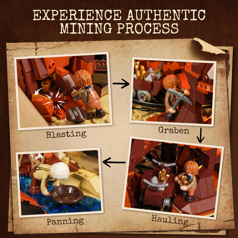 FUNWHOLE Wild West Gold Mine Lighting lanterns brighten the mining camp with soft illumination