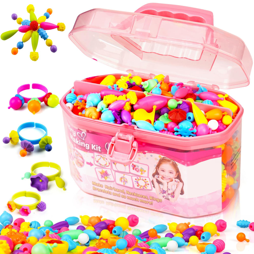 FUNZBO 650pcs pop beads set for creative jewelry making and color recognition