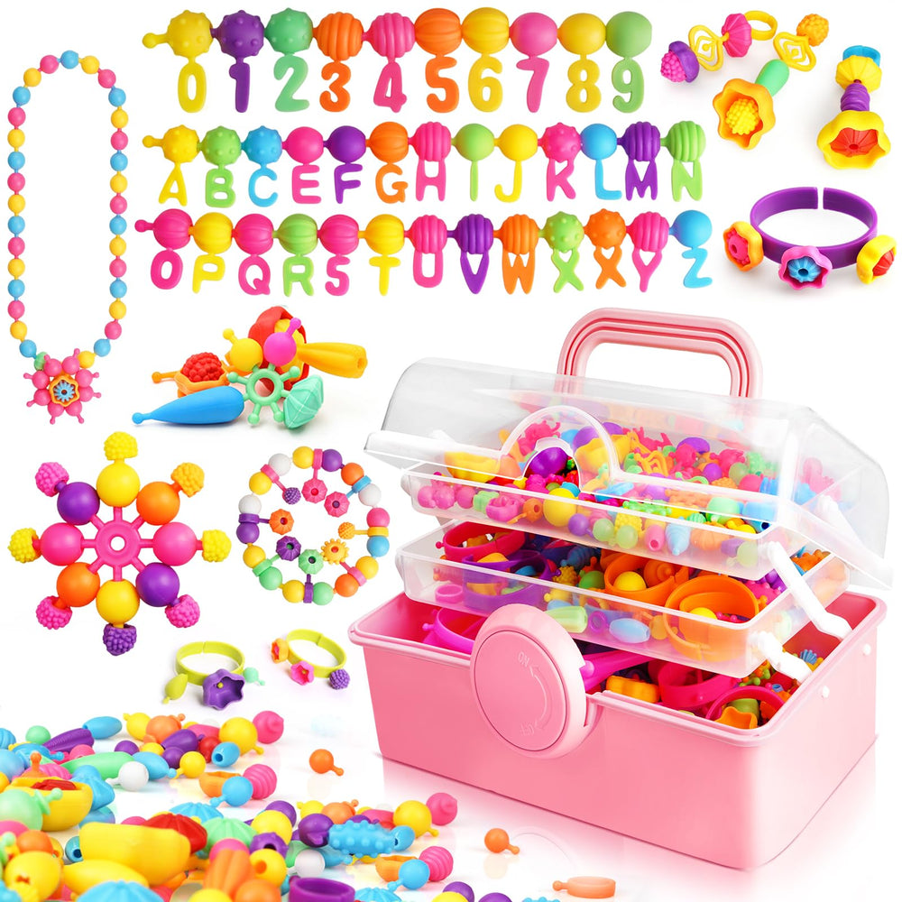 FUNZBO 850pcs pop beads pack vibrant colors for creative jewelry making