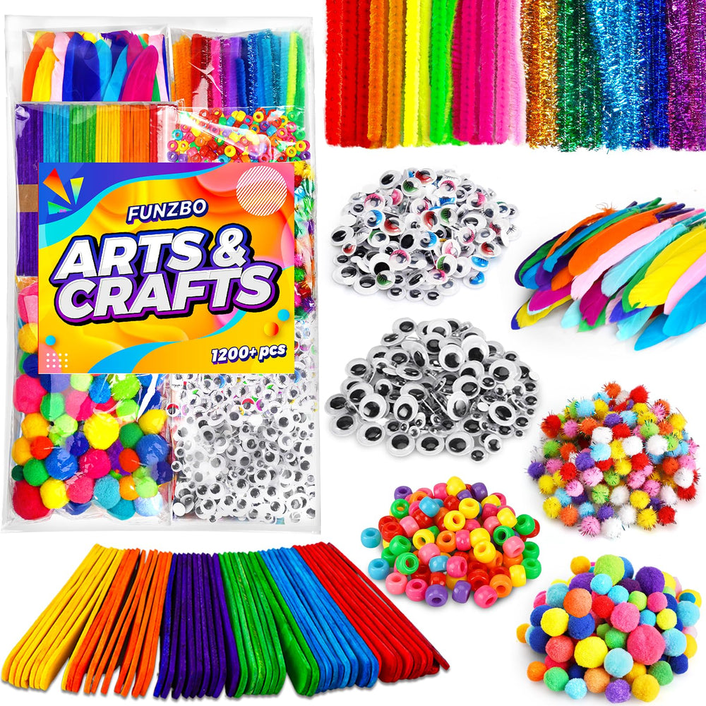 FUNZBO pipe cleaners craft kit sparks bright, imaginative projects for kids aged 4–8.