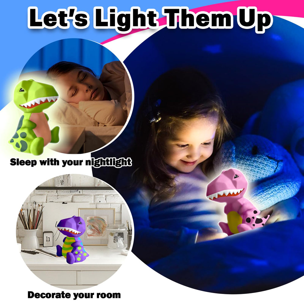 Bottom switch lights the FUNZBO dinosaur lamp with easy control