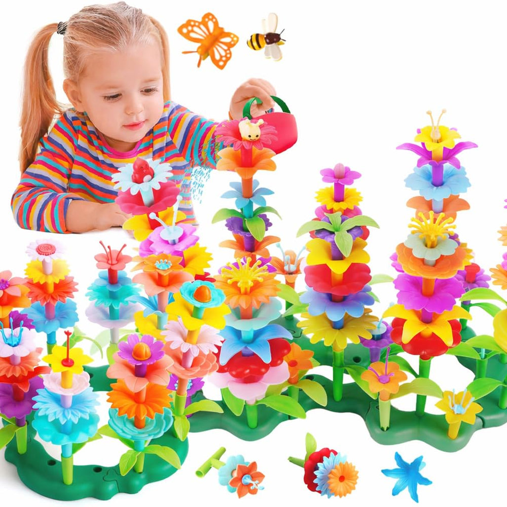 Funzbo flower garden set full view shows the complete 138-piece kit.