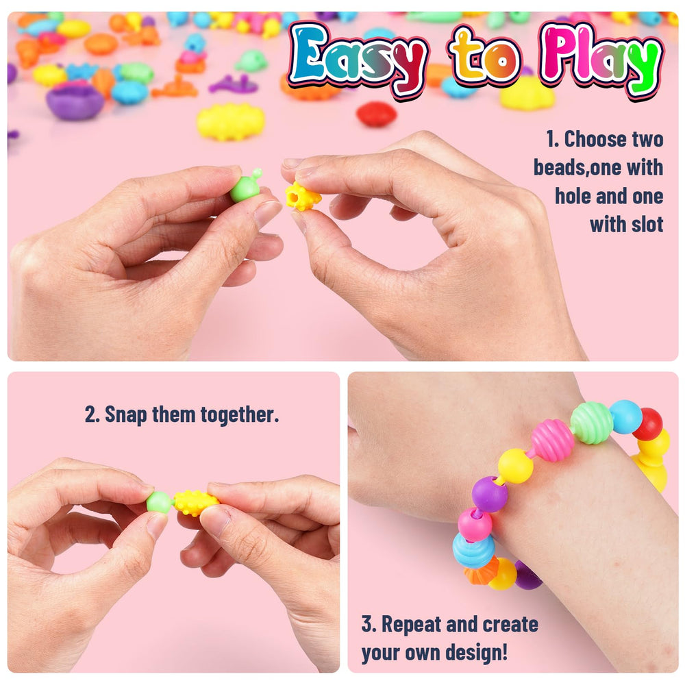 FUNZBO necklace creation using pop beads supports hand-eye coordination