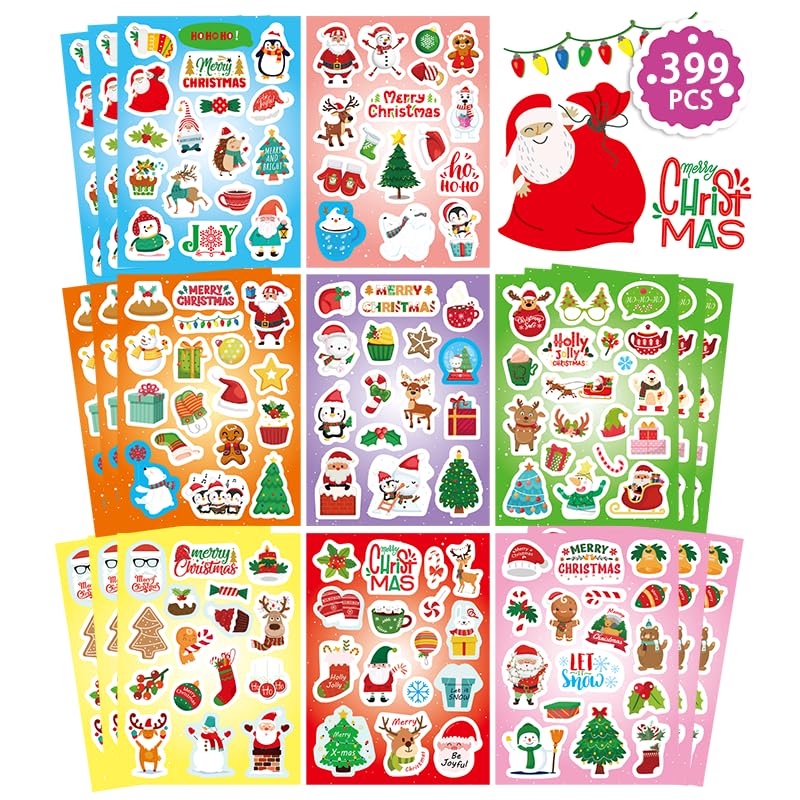 FunzPlay Christmas stickers with varied designs brighten gift wrapping and cards