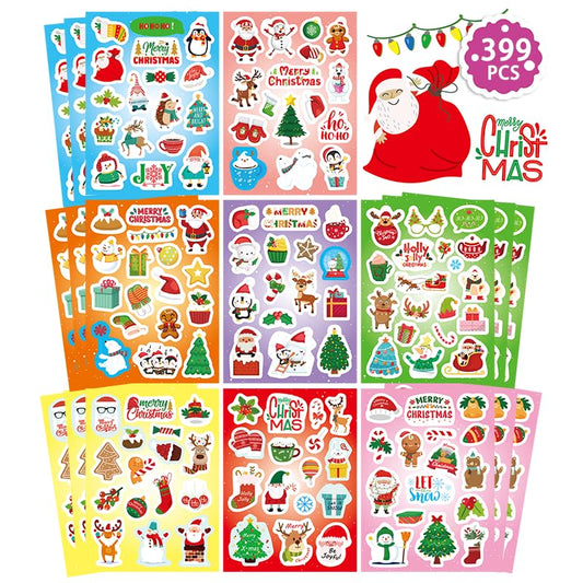 FunzPlay Christmas stickers with varied designs brighten gift wrapping and cards