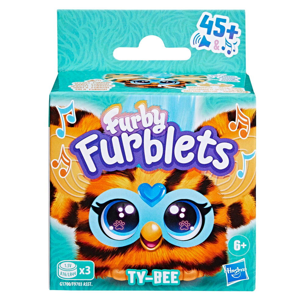 Furby Furblets Ty-Bee orange tiger plush offers vibrant, pocket-size companionship