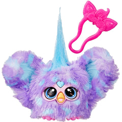 Furby Groo-Vee Mini Friend with backpack clip for on-the-go play.