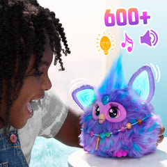 Furby Purple ears glow with color-changing lights during play