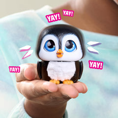 furReal Handfuls Shivers penguin has sparkly blue eyes inviting curious play