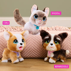 furReal Poop-A-Lots Corgi cuddle-time promotes imaginative storytelling.