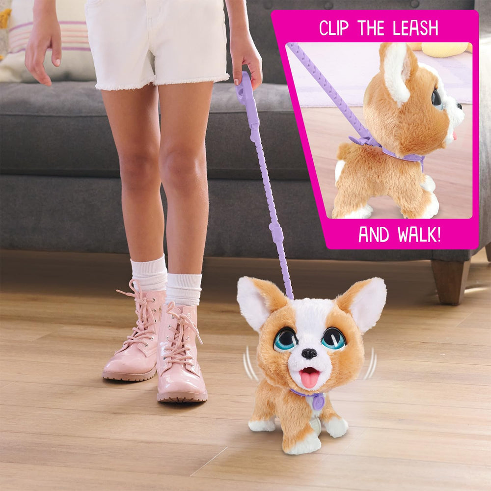 furReal Poop-A-Lots Corgi poop scoop supports pretend cleanup during games.