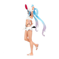 Hatsune Miku Racing Miku 2024 Summer Holiday ver. figure on a sturdy stand for dynamic posing