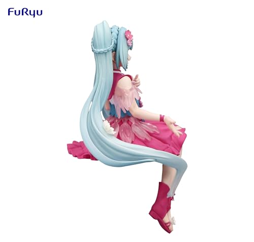 Close-up pose of FURYU Hatsune Miku Noodle Stopper Figure Flower Fairy Cosmos showing fantasy charm.