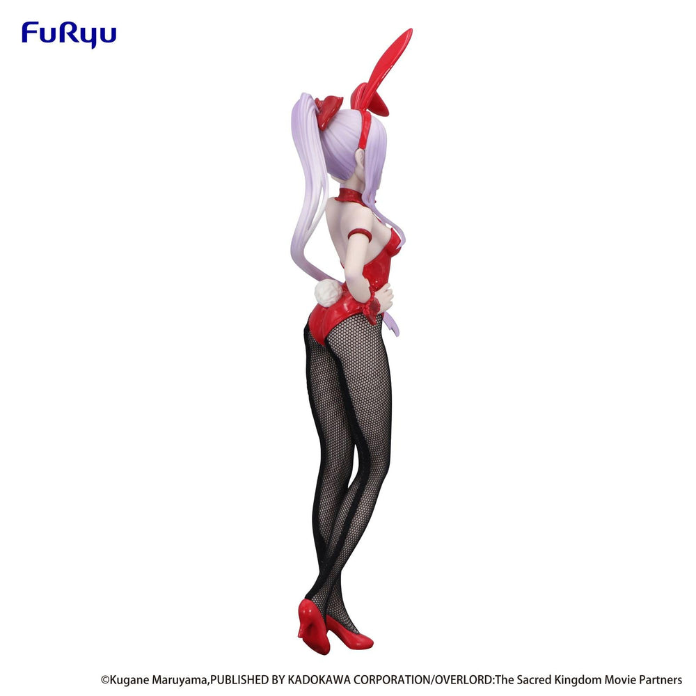 Side view of Furyu Shalltear Red Ver in dynamic balance pose.