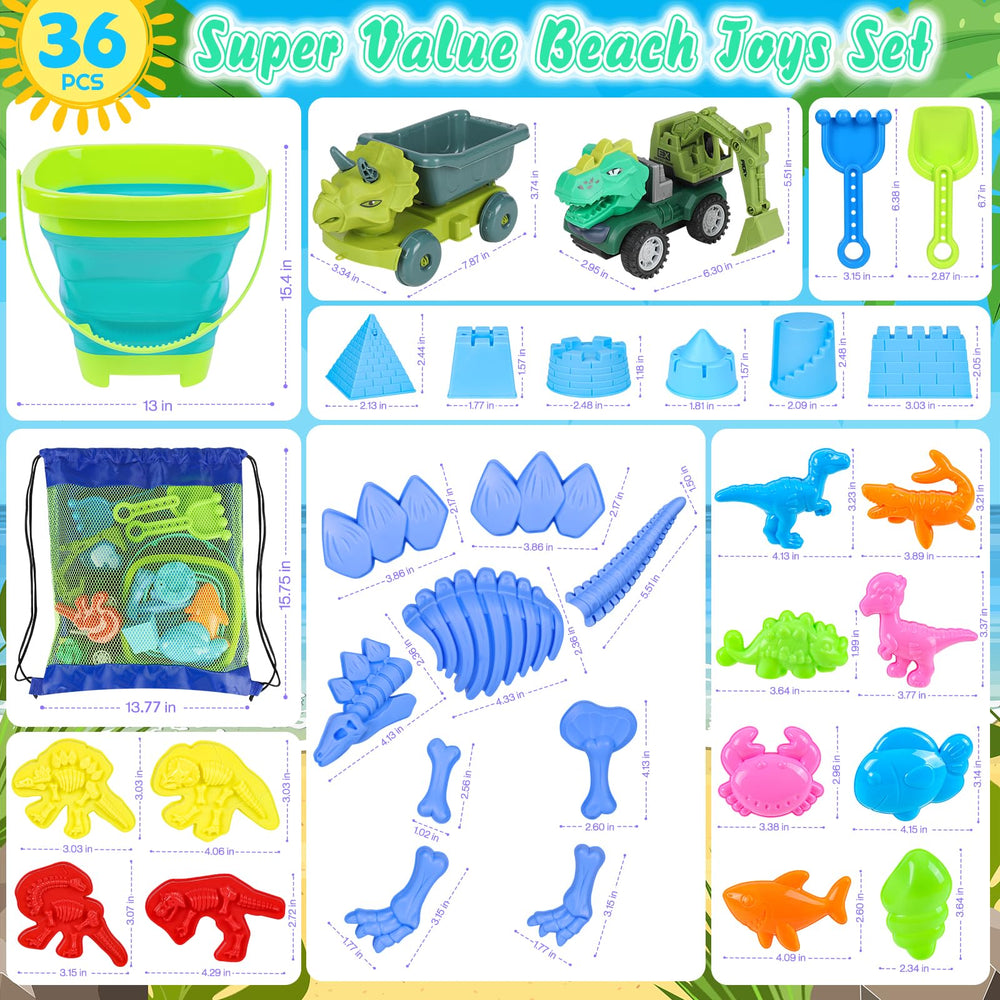 FUSPWEAO shovels and rakes included for shaping sand and easy cleanup