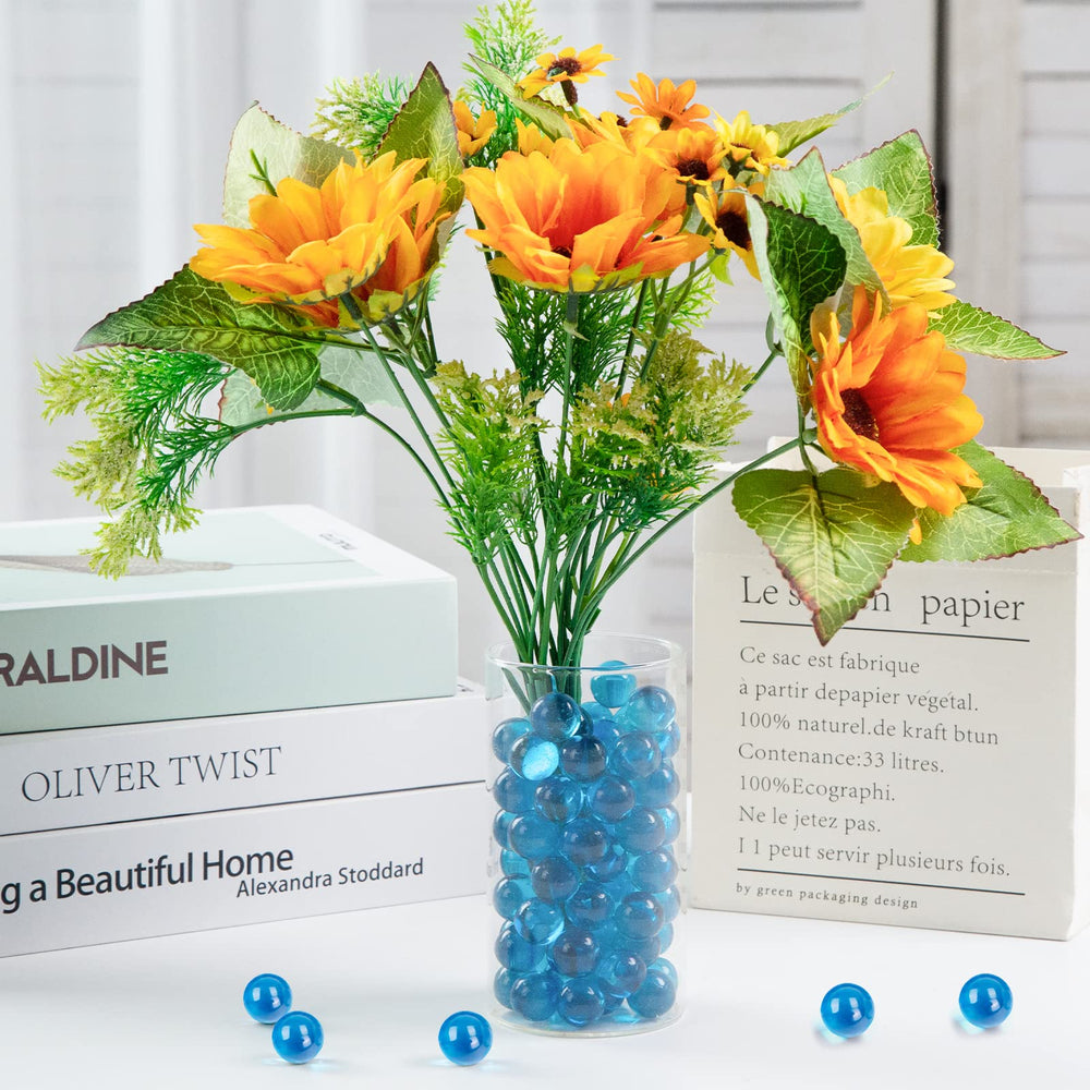 FuturePlusX vase-decor light blue marbles add stability to floral arrangements
