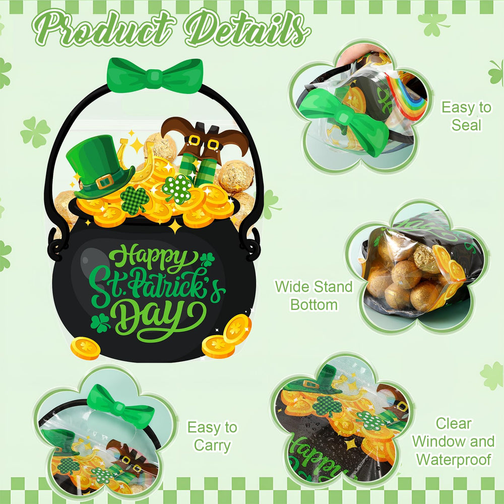 Fuutreo St. Patrick's favor bag with shamrocks adds festive charm.