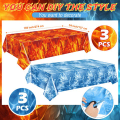 FuWeave flame tablecloth 54x108 inches for warm, fiery table setups.