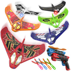 Fuwidvia 6-pack airplane toys pack with six colored foam planes for outdoor play
