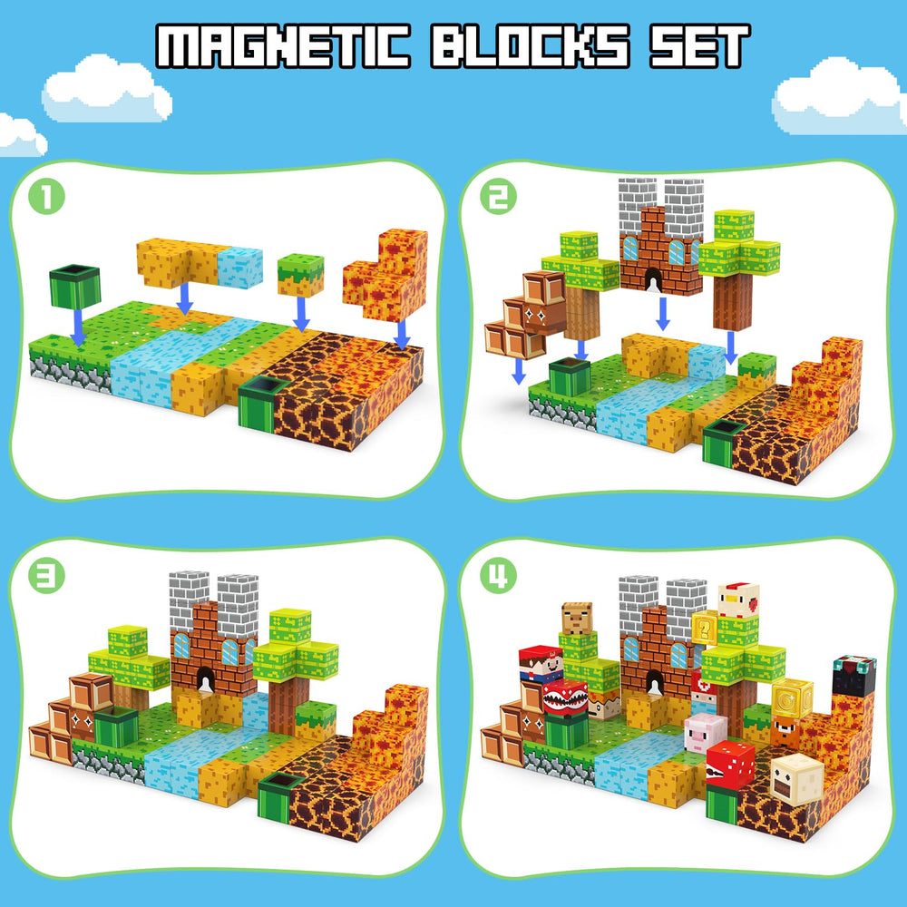 Fuwidvia Magnetic Blocks desert scene promotes exploration and pattern recognition