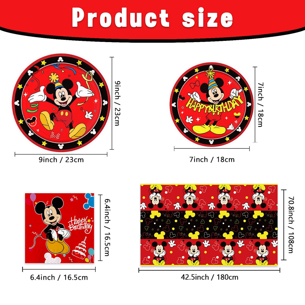 Fuyhiuous Mickey party tablecloth—red backdrop that brightens birthday setups.