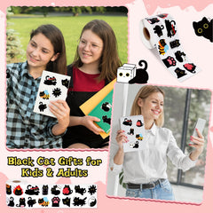 FVNPIHAM cute black cat stickers decorate laptops with durable self-adhesive backing