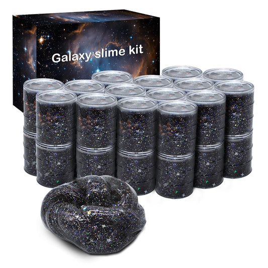 Fvnwrtuxi 24-pack Galaxy Star Slime box showing colorful pieces for group play