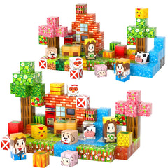 FXZYIXS 117-piece cubes layout demonstrates modular building for STEM exploration.