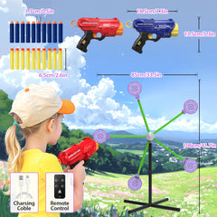 Fygurso rotating target allows three modes: static, slow, fast for adaptable play.