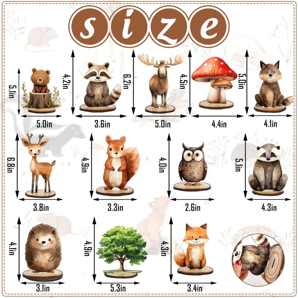 FYSUIMU owl wood table sign with base enhances woodland themed birthday decor.