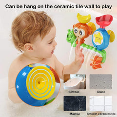 G-WACK caterpillar bath toy colorful pipes supports color recognition.