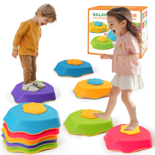 G-WING 5-pack stepping stones with sound effects for toddlers, improving balance.
