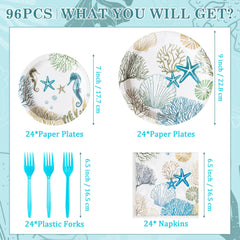 G1ngtar 7-inch seashell plates for coastal gatherings and snack service