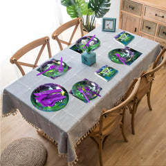 G1ngtar party setup image shows coordinated tableware for themed celebration