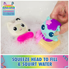 Gabby’s Dollhouse bath toys float upright for imaginative sea adventures.
