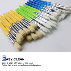 GACDR kids paint brushes with ergonomic short handles for comfortable painting
