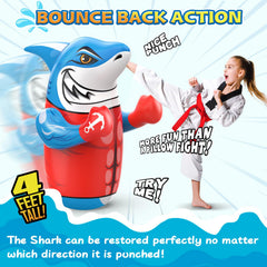 Gadetouq Shark LED Bop Bag deflated storage demonstrates easy collapse and space-saving