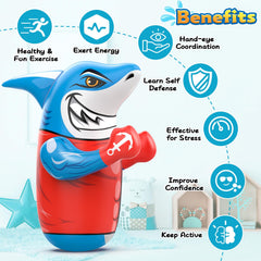 Gadetouq Shark LED Bop Bag pool toy for outdoor and indoor adventures