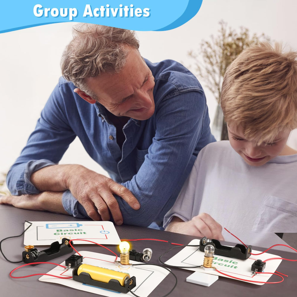 GadgetGlee kids assemble a circuit at home using this card-based kit