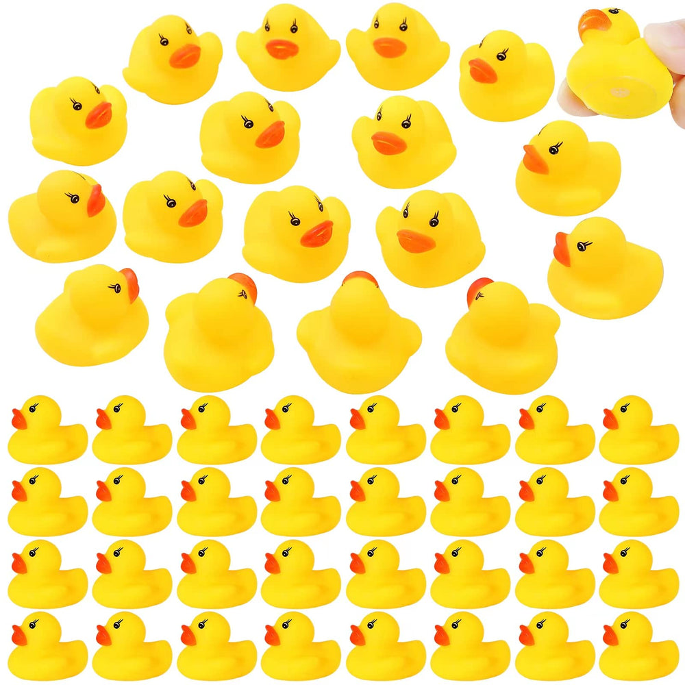 GADIEDIE rubber duck 50-pack floats upright for bath play and imagination.
