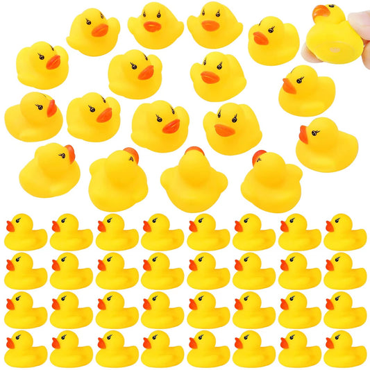 GADIEDIE rubber duck 50-pack floats upright for bath play and imagination.