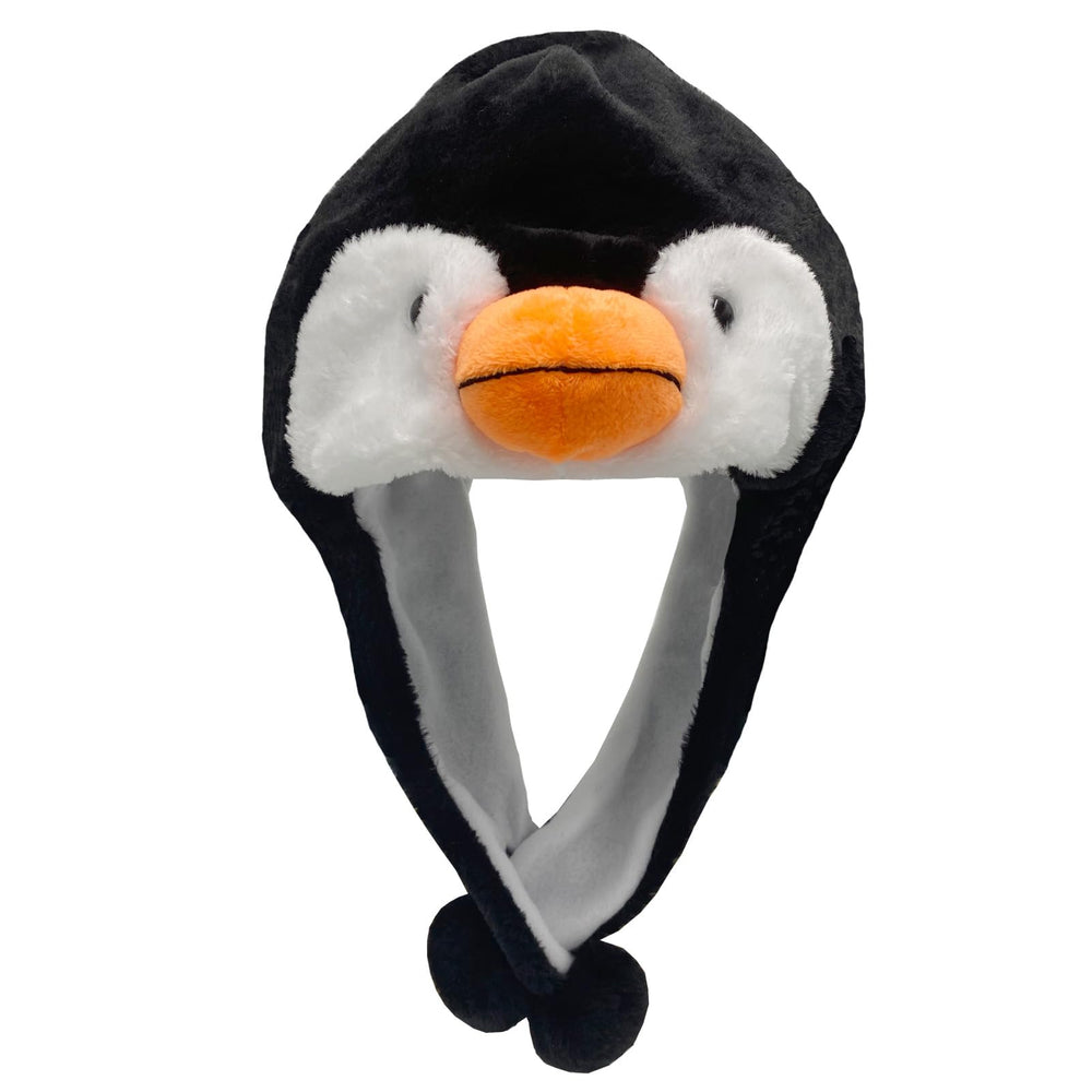 GADMEXILY penguin plush hat with ear flaps blocks cold wind for kids.
