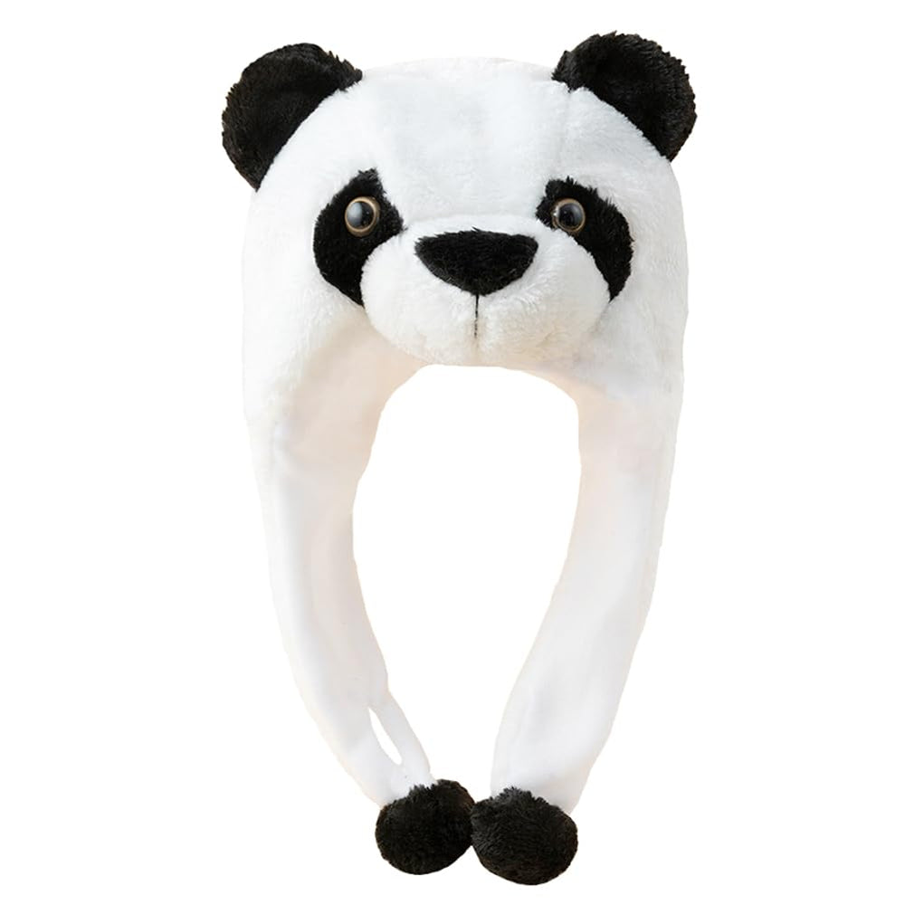 GADMEXILY Plush Panda Hat front view for cozy winter wear.