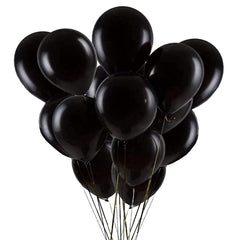 GaesQae black balloons 12 inch pack for Halloween decor with durable latex.