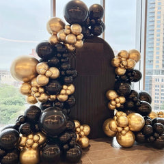 GaesQae gold balloon kit with tape and glue for seamless decoration.