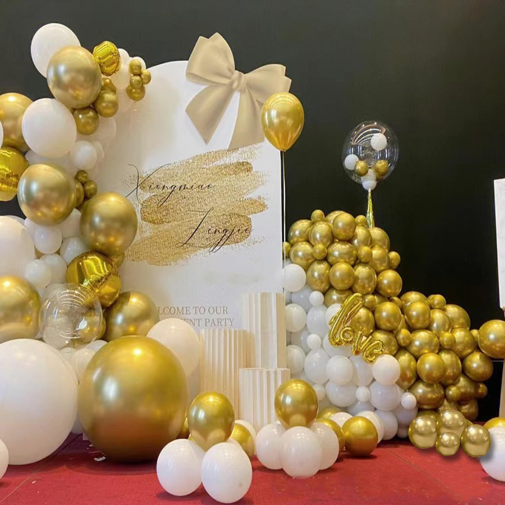 GaesQae metallic gold balloons 5-inch perfect for accent details.