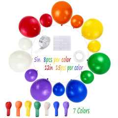 GaesQae rainbow balloons seven colors for bright decor